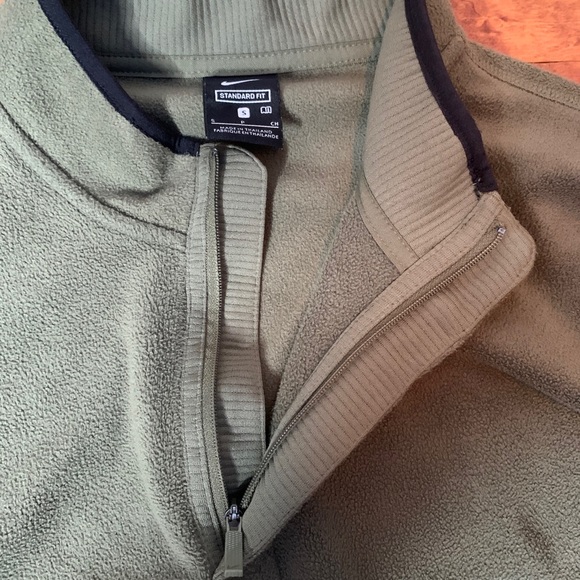 Nike olive green sherpa fleece quarter zip - Picture 5 of 8